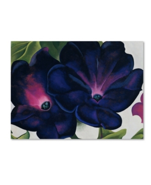 Trademark Global Georgia O'keefe 'black And Purple Petunias' Canvas Art In Multi
