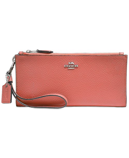 COACH Double Zip Wallet in Pebble Leather & Reviews - Handbags ...