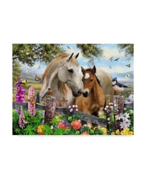Trademark Global Howard Robinson 'garden Horses' Canvas Art In Multi
