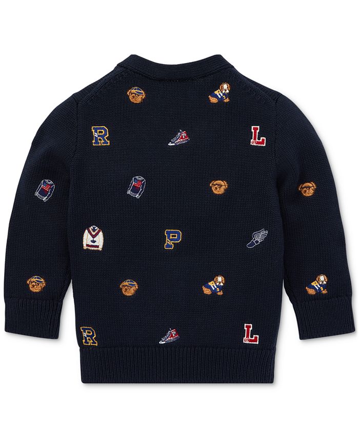 Polo Ralph Lauren Baby Boys Embroidered Cotton Cardigan - Macy's