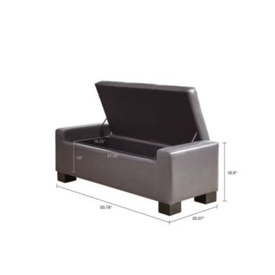 Clay Faux-Leather Storage Ottoman