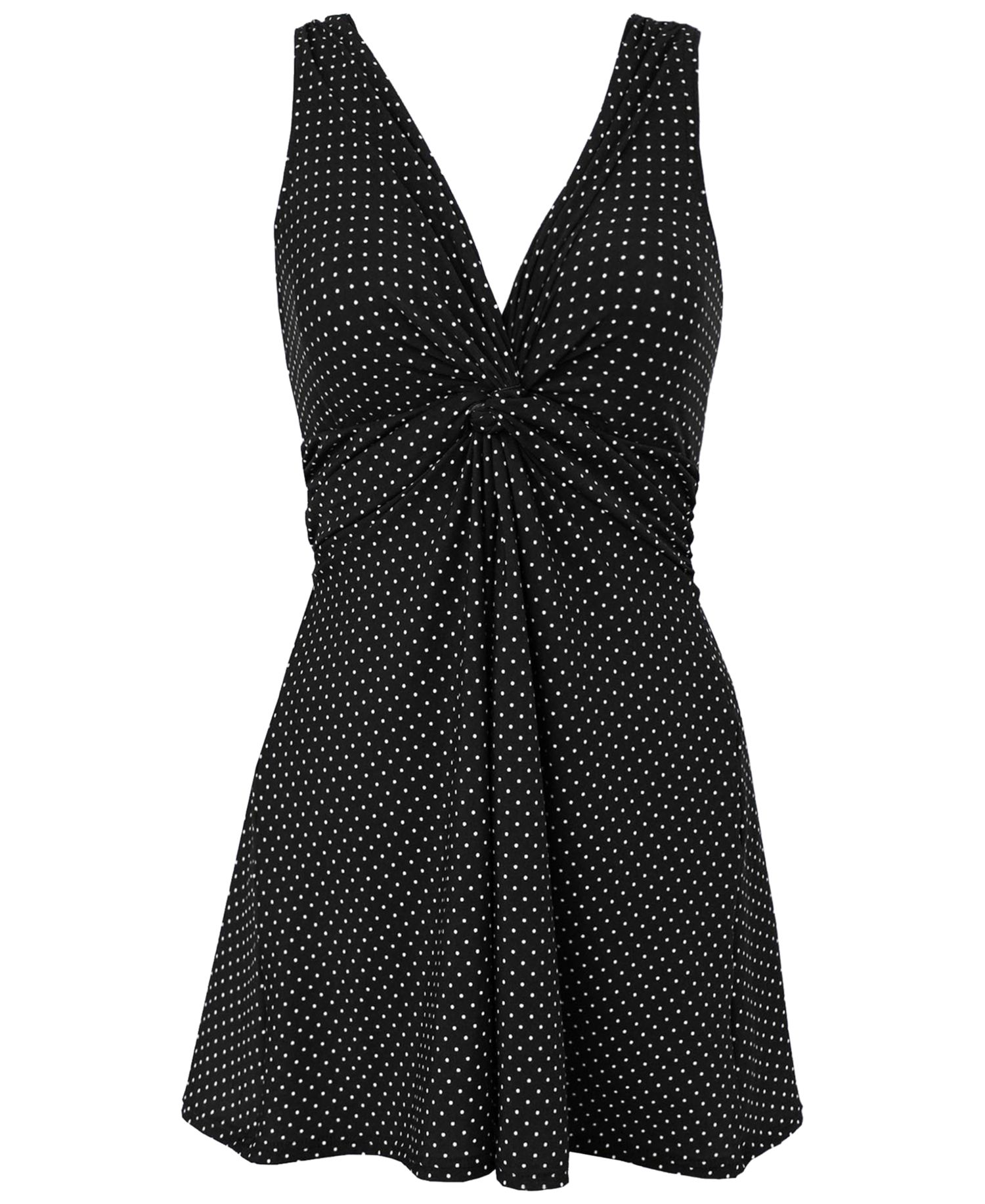 Plus Size Allover Slimming Pin-Point Marais Swimdress