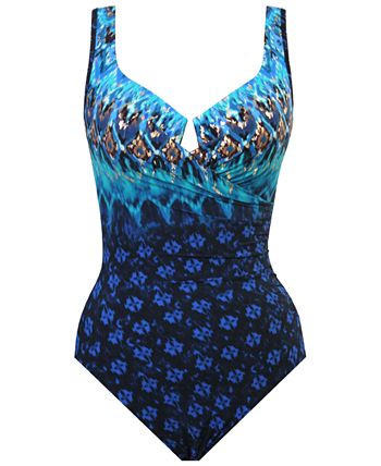 Miraclesuit Plus Size Sunset Cay Escape Printed One-Piece Swimsuit - Macy's