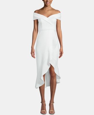 XSCAPE Off-The-Shoulder Midi Dress