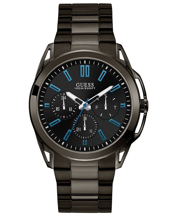 GUESS Men's Gunmetal Stainless Steel Bracelet Watch 44mm Macy's