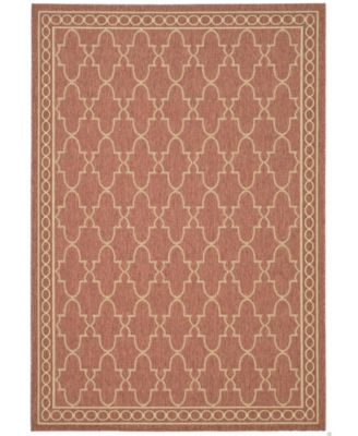 Courtyard CY5142 Rust and Sand 5'3" x 7'7" Outdoor Area Rug