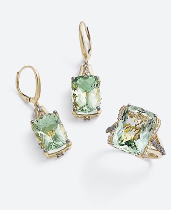 Le Vian - Mint Julep Quartz (12-3/8 ct. t.w.) & Diamond (3/8 ct. t.w.) Drop Earrings in 14k Gold