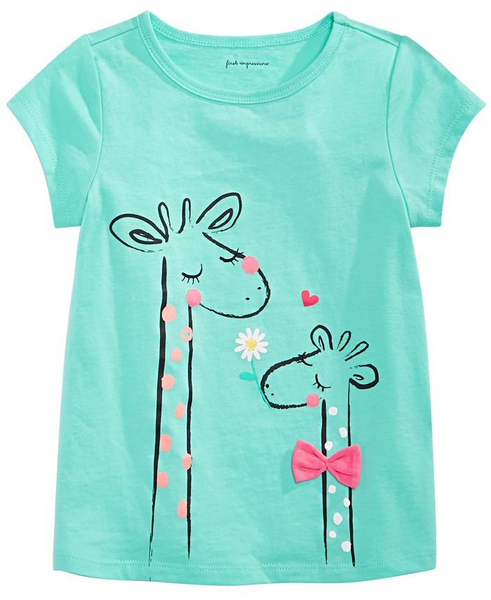 First Impressions Toddler Girls Giraffe-Print T-Shirt, Created for Macy ...