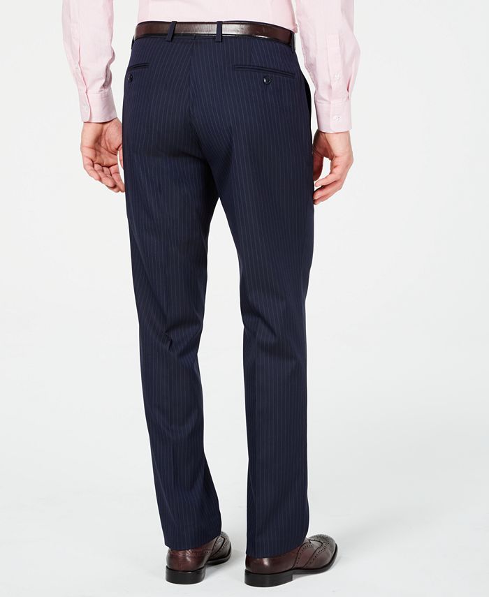 Club Room Men's Classic-Fit Stretch Navy Stripe Suit, Created for Macy ...