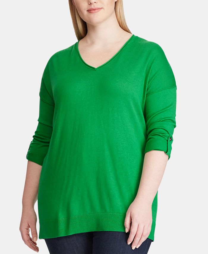 Lauren Ralph Lauren Plus Size RollSleeve Sweater Macy's