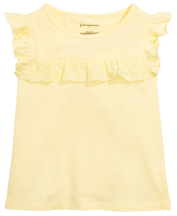 First Impressions Baby Girls Eyelet Ruffle Top, Created for Macy's ...