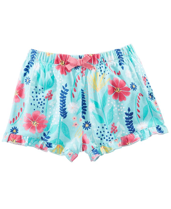 Little Wild Flower Print Twill Shorts