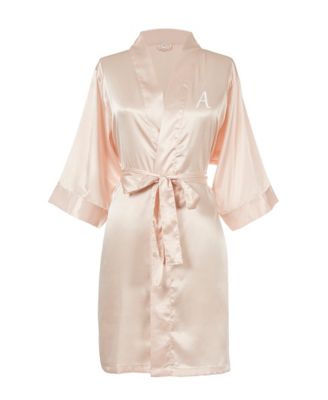 blush pink silk robe