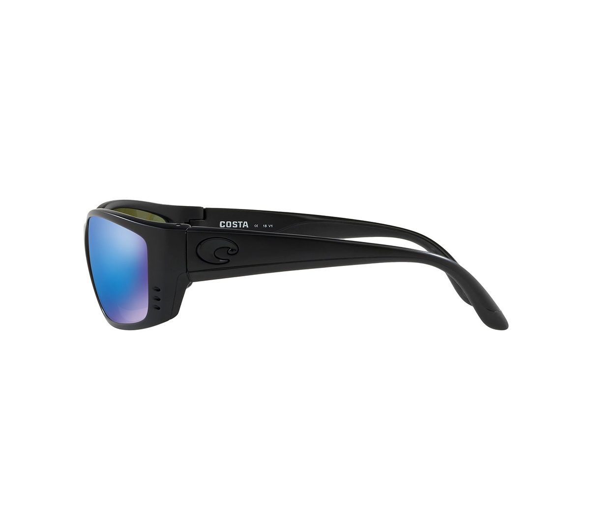 Shop Costa Del Mar Polarized Sunglasses, Fisch 64 In Black Black,blue Mirror