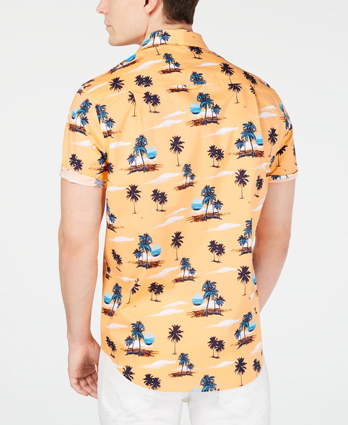 Club Room Men's Sunset-Print Shirt, Created for Macy's - Macy's