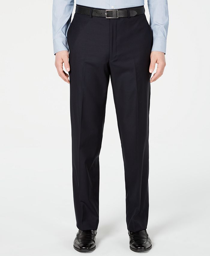 Calvin Klein Men's Modern-Fit Stretch Midnight Blue Stripe Suit Pants ...