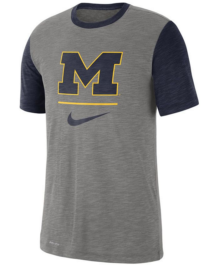Nike Men's Michigan Wolverines Dri-FIT Slub Raglan T-Shirt - Macy's