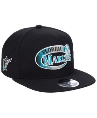 New Era Florida Marlins 9FIFTY Adjustable Snapback Cap – Black, MLB Official