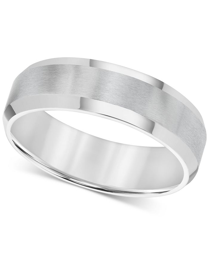 Triton Men's Stainless Steel Ring, Smooth Comfort Fit Wedding Band - Steel