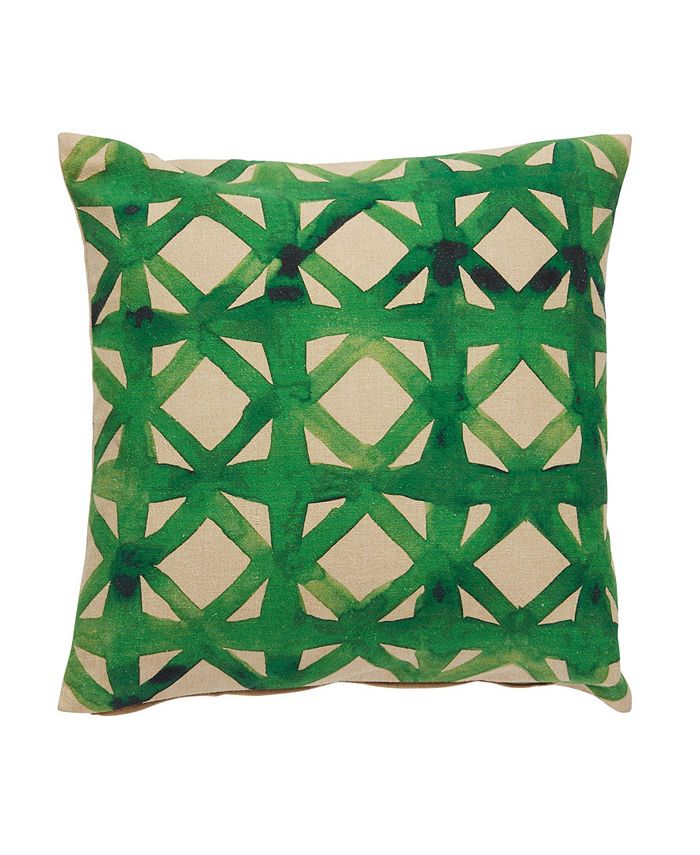 Jaipur Living Emerald Green/Beige Trellis Down Throw Pillow 18" Macy's