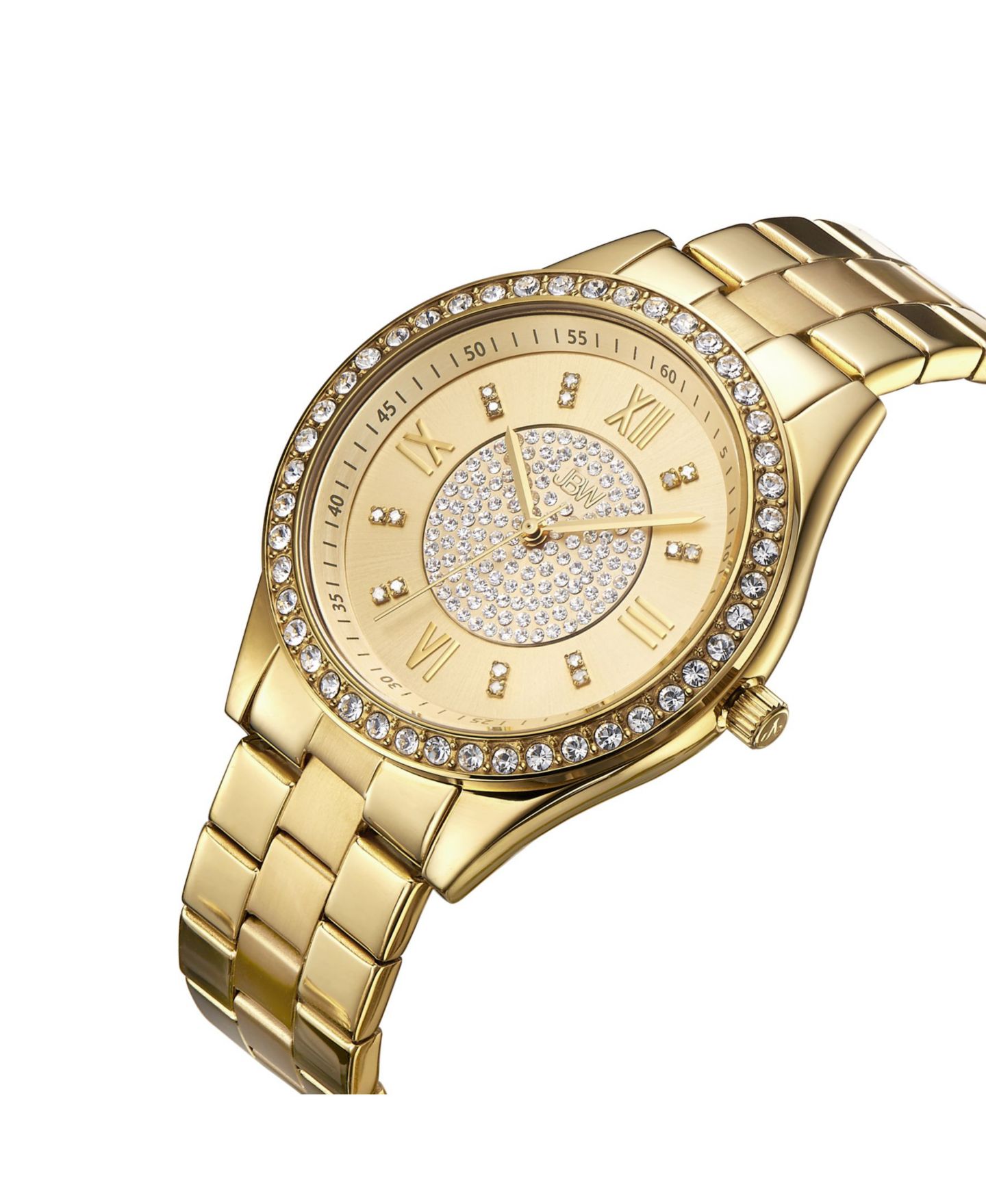 Женские часы Jbw Mondrian Diamond (1/6 ct.t.w.) 18k Gold Plated Stainless Steel Watch 37mm, цвет: Золотой — фото 2