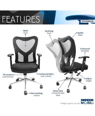 Techni Mobili High Back Mesh Office Chair
