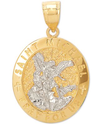 st michael pendant 14k gold