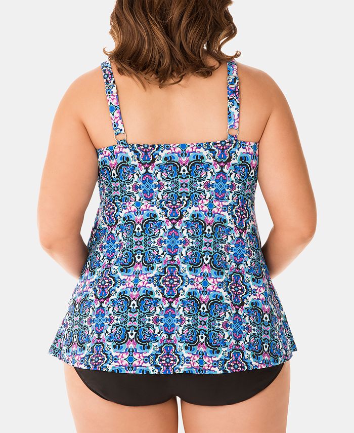 Swim Solutions Plus Size TripleTier OnePiece Swimsuit, Created For