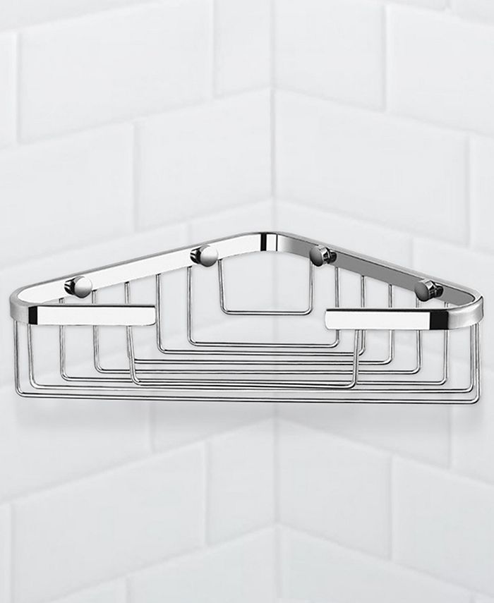 Nameeks General Hotel Chrome Corner WallMounted Wire Shower Basket