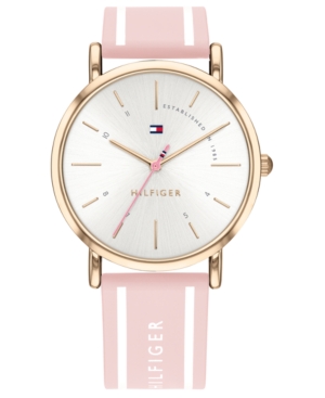 image of Tommy Hilfiger Women-s Pink Silcone Strap Watch 35mm Created for Macy-s