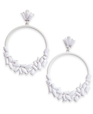 INC International Concepts - Stone Cluster Drop Hoop Earrings