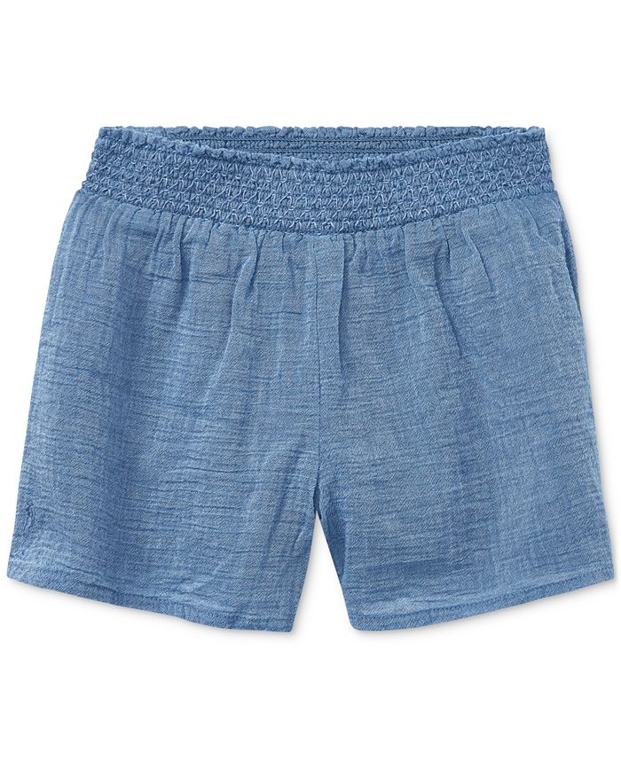 Polo Ralph Lauren Toddler Girls Smocked Cotton Chambray Shorts Macy's