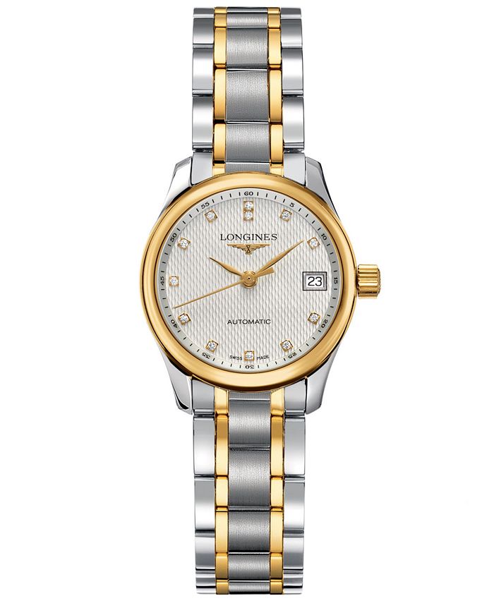 Longines - Watch, Women's Swiss Automatic Master Diamond Accent 18k Gold and Stainless Steel Bracelet 26mm L21285777