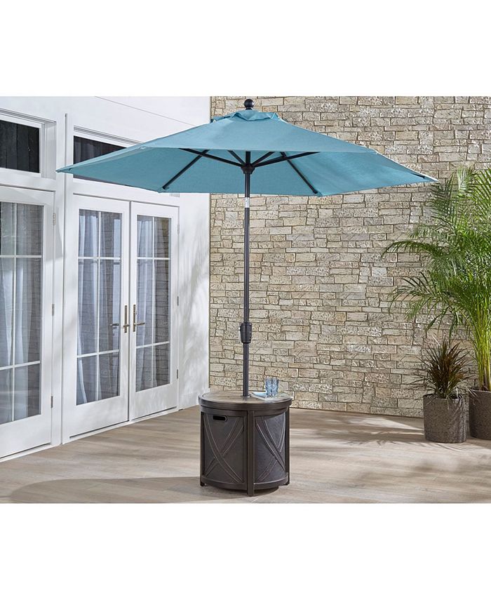 Hanover 25" Round Umbrella Side Table with Tile Tabletop - 23" x 25" x ...