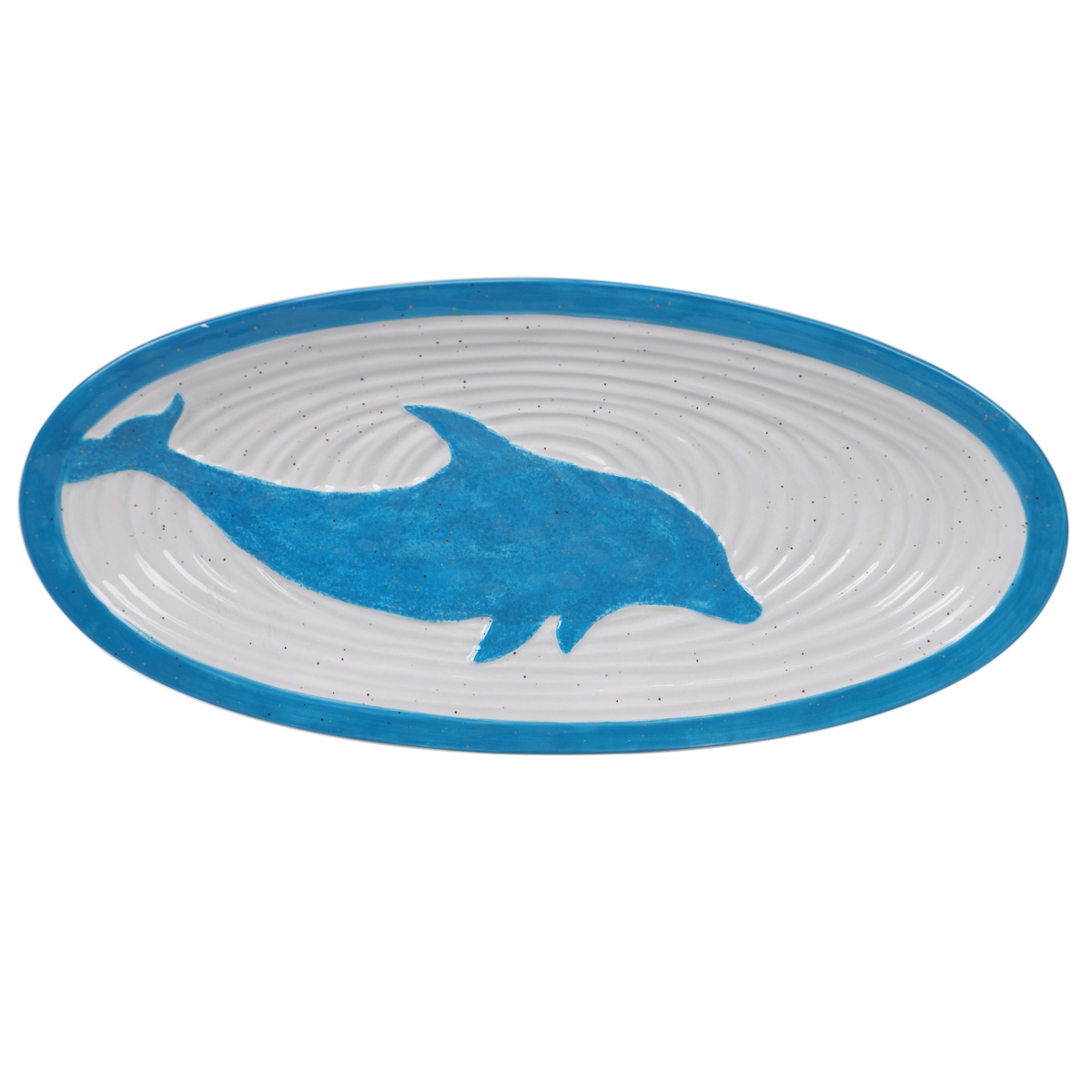 Shop Certified International Natural Oval Fish Platter In Natural,blue
