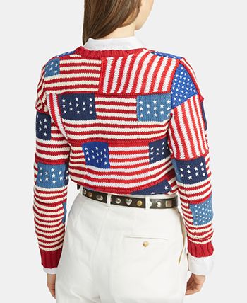 Polo Ralph Lauren Flag Cotton Sweater & Reviews - Women - Macy's