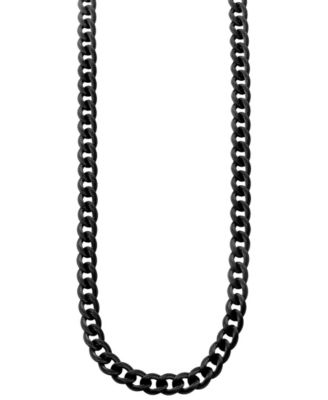 Sutton Stainless Steel Black Curb Link Chain Necklace