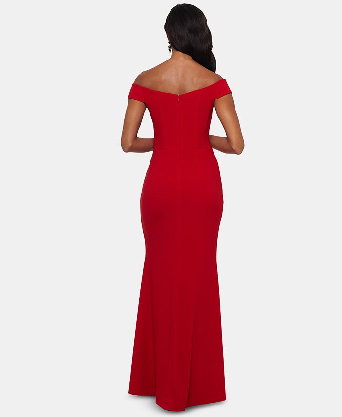 xscape off shoulder gown
