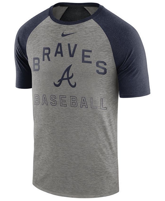 Nike Men's Atlanta Braves Dry Slub Short Sleeve Raglan T-Shirt - Macy's