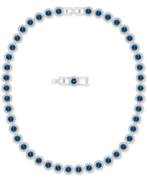 image of Swarovski Silver-Tone Crystal Collar Necklace, 14-7/8