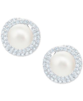 swarovski pearl and diamond earrings