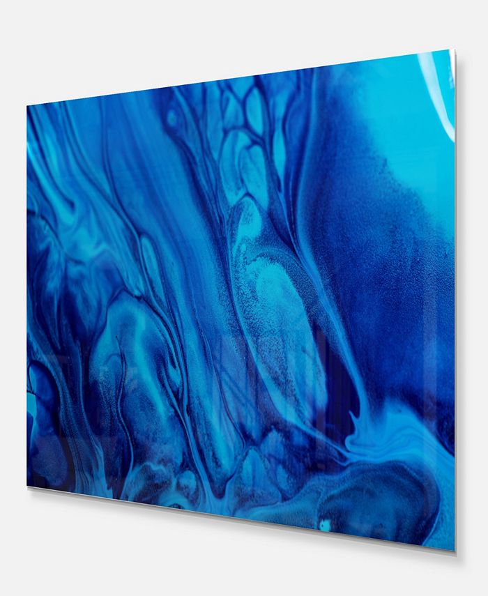 Design Art Designart 'Dark Blue Abstract Acrylic Paint Mix' Abstract