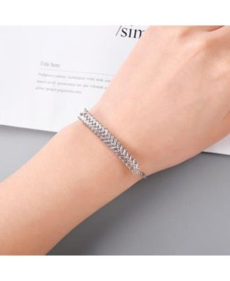 Double Row Cubic Zirconia Slider Bracelet