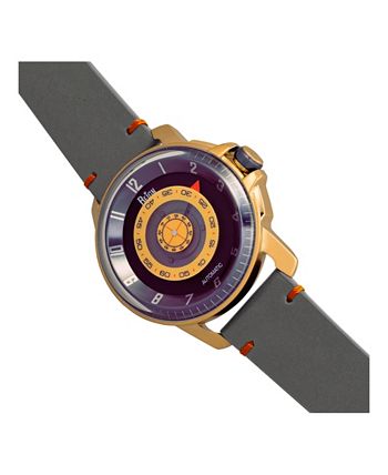 Reign Monarch Automatic Rose Gold Case Genuine Grey Leather Watch
