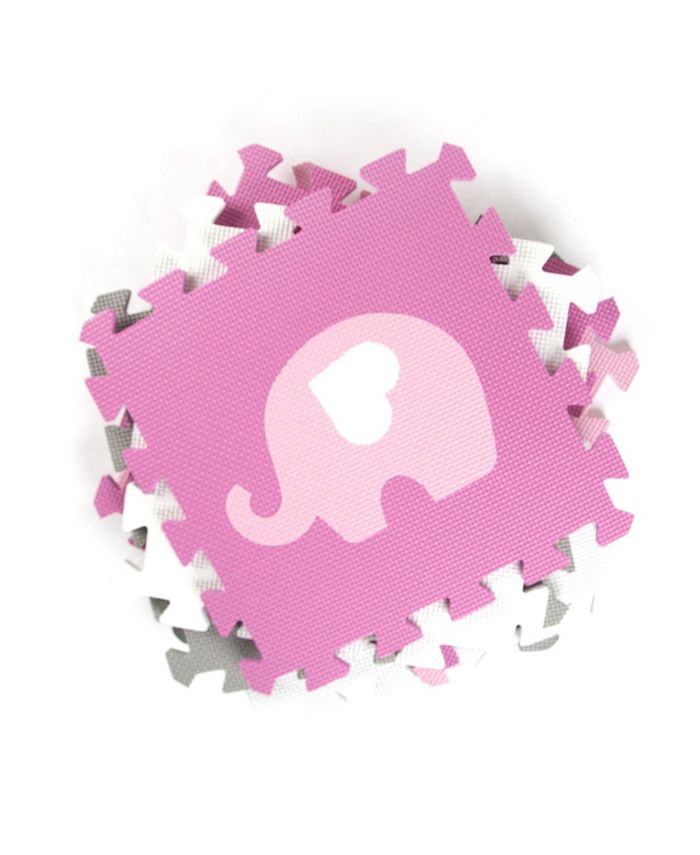 Sleeping Partners International. INC Tadpoles 16 Piece Foam Play Mat Set, Elephants and Hearts