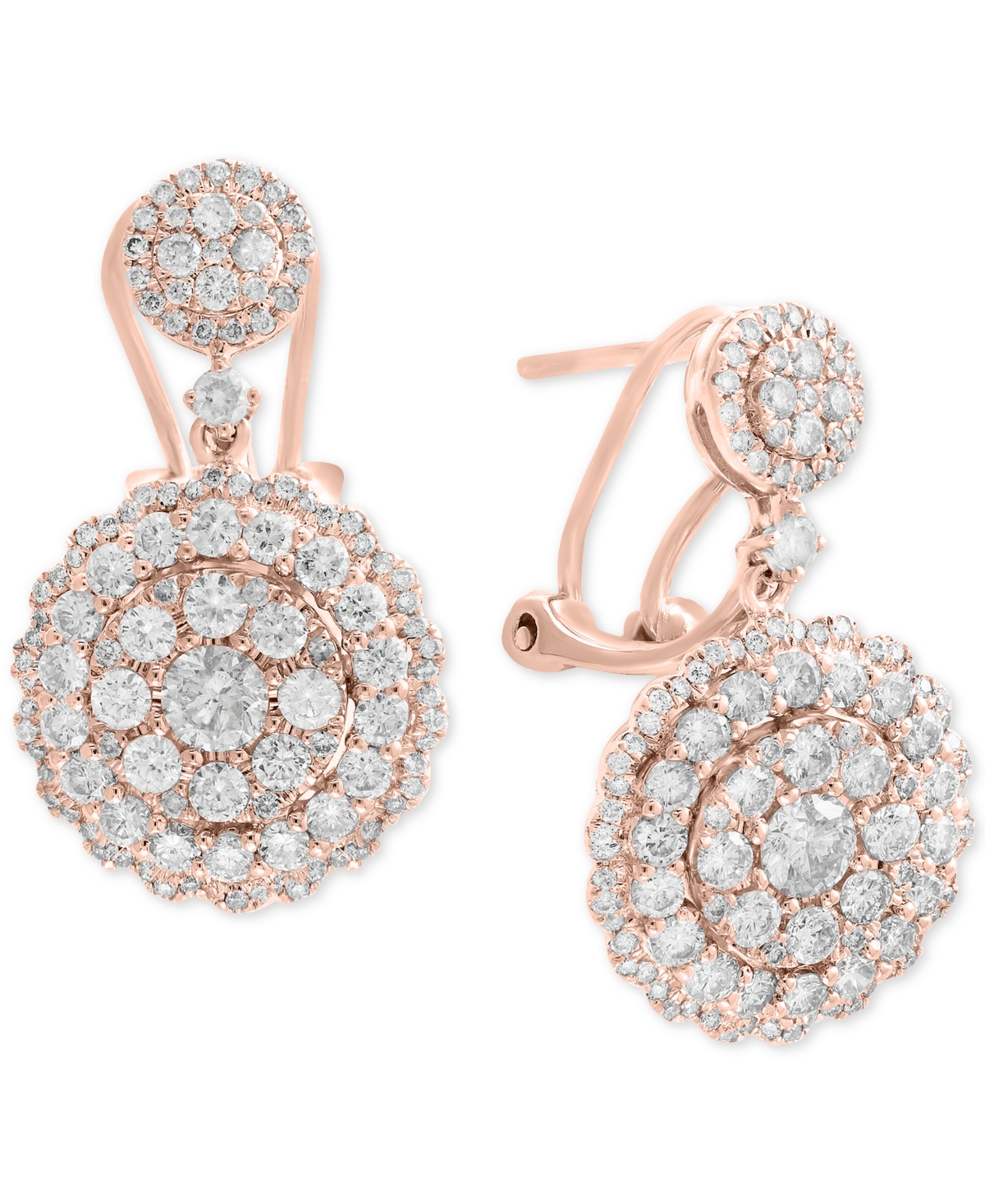Effy Collection Rock Candy By Effy Diamond Cluster Drop Earrings (2-1/10 Ct. T.w.) In 14k Yellow Gold (also Availabl In Rose Gold