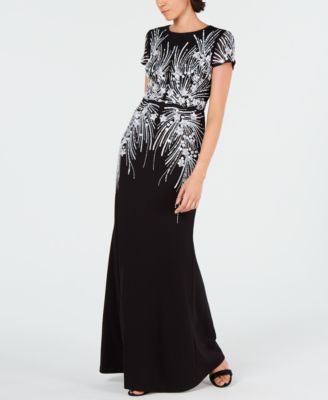Adrianna Papell - Embellished Mesh Gown