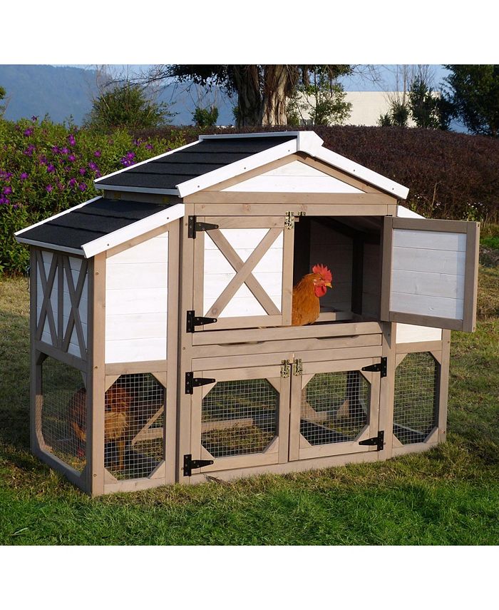 zoovilla Country Style Chicken Coop, White With a Grey Trim Macy's