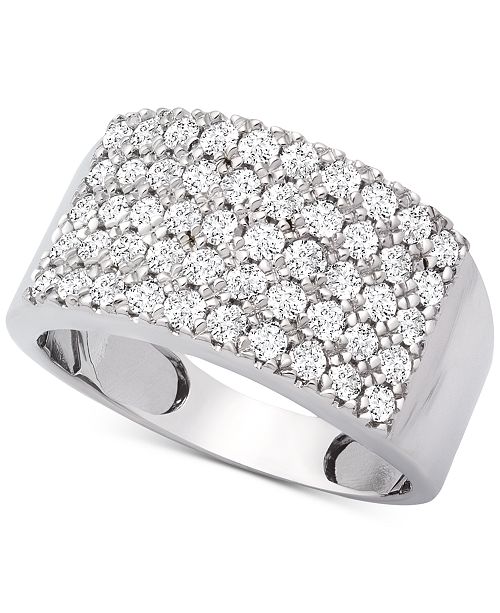 Macy's Diamond Pavé Statement Ring (1 ct. t.w.) in 14k White Gold
