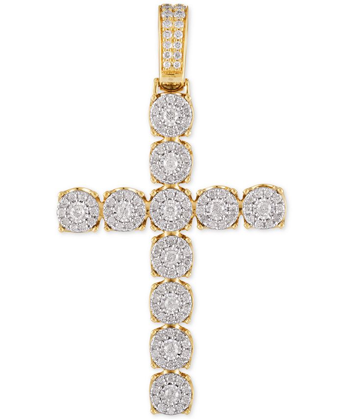 Macy's - Diamond Cross Pendant (2-1/2 ct. t.w.) in 10k Gold & White Gold